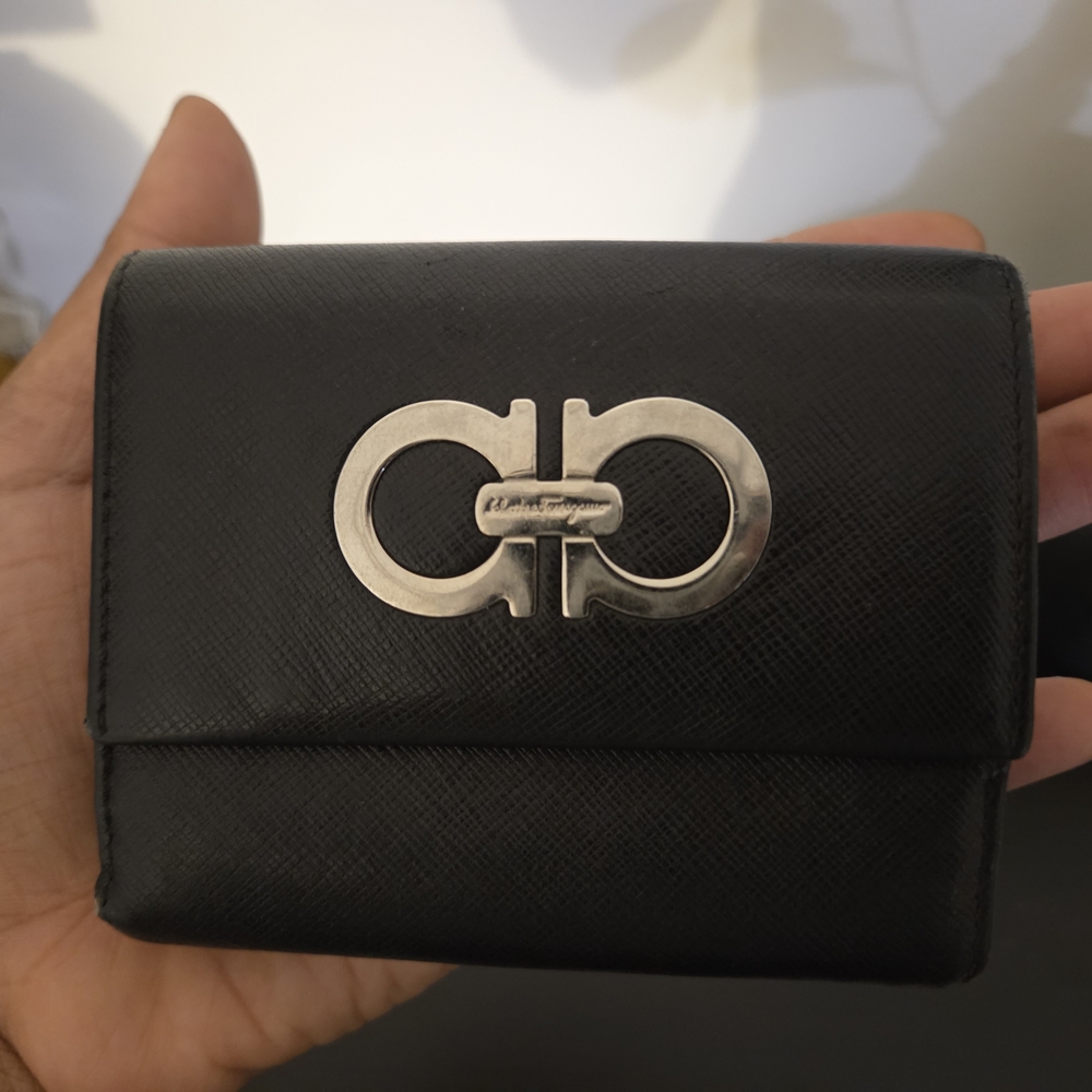 Salvatore Ferragamo Black Leather Wallet